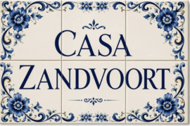 Handbeschilderd Portugees Naambord | 6 tegels | 45 x 30 cm | Patroon 56