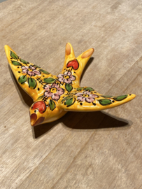 Keramische zwaluw met patroon 15,5x12cm