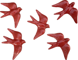 Keramische zwaluw rood 16x12,5cm