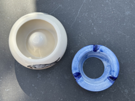 Handbeschilderde Waterasbak Sardines | Lavendelblauw | Portugees Steengoed | Ø 12 x 7 cm