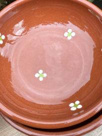 Handgemaakt Laag Rond Schaaltje | Mafra Bloemen | Portugees Aardewerk | Ø 13 x H 4 cm