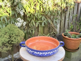 Handgemaakte Portugese Ovenschaal Rond Blauw | 2-3 Personen | Alentejo