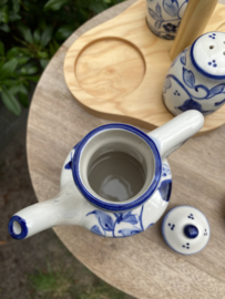 Vierdelige Cruet set met houten standaard / Douro Azul (R.781)