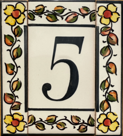 Keramische rand Porto / gele bloemen (15x3cm)