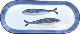 Platte serveerschaal ovaal 38x16cm / Sardines (R.794)