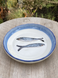 Ronde schaal met lage gebogen rand Ø16,5cm / Sardines (R.562p)