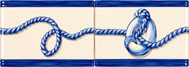 Set (2 stuks) Keramische Randtegel Galé Patroon | Afwerking Wandtegels | 15 x 7,5 cm