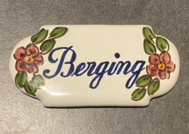 Keramisch deurbordje Berging (9x4,5cm)