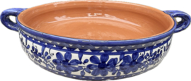 Handgemaakte Portugese Ovenschaal Rond Blauw | 2-3 Personen | Alentejo