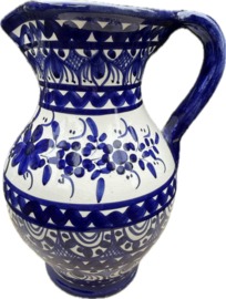 Schenkkan "Monsaraz" | Klassiek Blauw Bloemmotief | Handgemaakt Portugees Aardewerk | 1 Liter