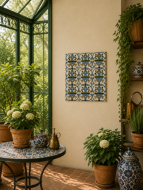 Portugees Tegeltableau Alhambra Reliëf (9 tegels) | 37,5 x 37,5 cm | Handbeschilderd