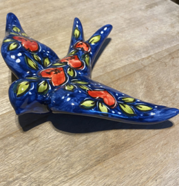 Keramische zwaluw met patroon 20x14cm