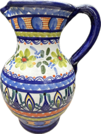 Schenkkan "Monsaraz" | Kleurrijk Bloemmotief | Handgemaakt Portugees Aardewerk | 1,4 Liter