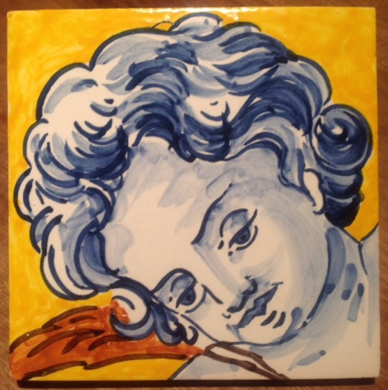 Tegel Engel hoofd -1 (1 x 15x15cm)