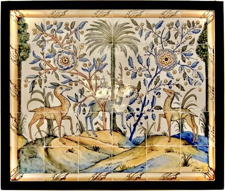 Handbeschilderd tegelpaneel Coimbra (30 tegels 15x15cm)