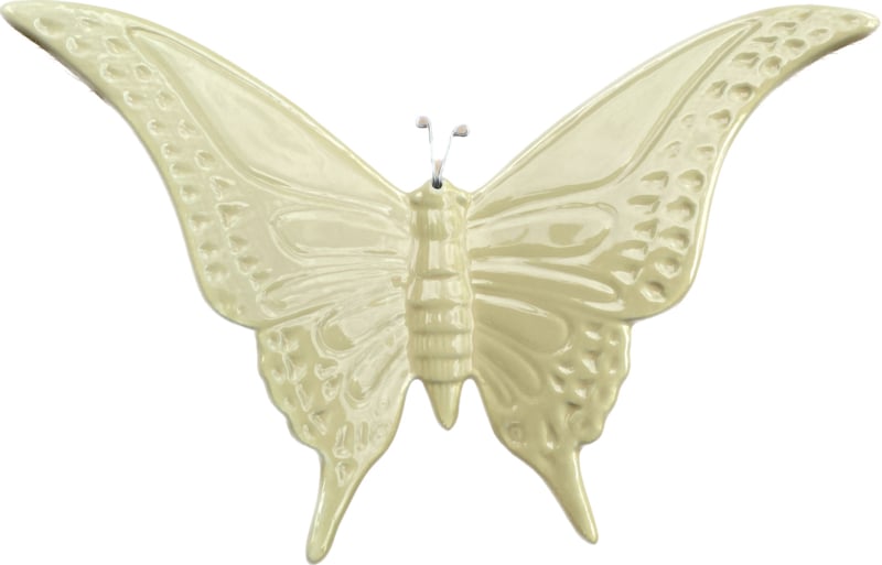 Vlinder pastel geel 17x23cm