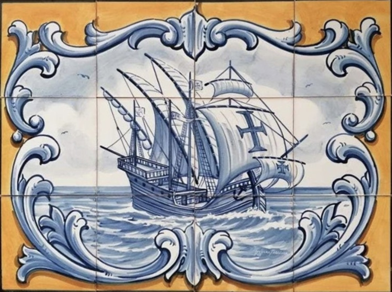 Wandtegeltableau Nau Portuguesa (12 x 15x15cm)