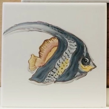 Handbeschilderde tegel Betta / visjes collectie (1 tegel 15x15cm)