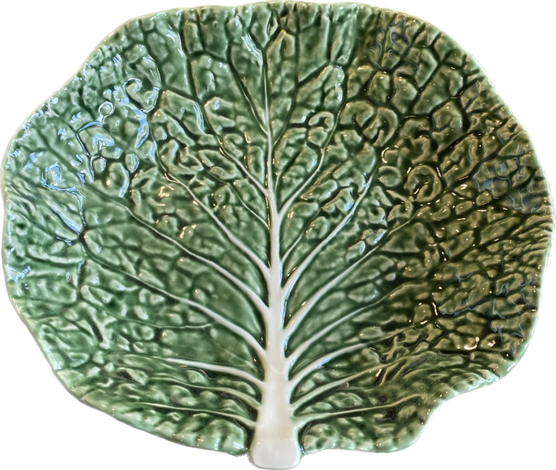 Medium bladschaal groen Ø28x7cm koolbladeren collectie Bordallo Pinheiro (BP-11314)