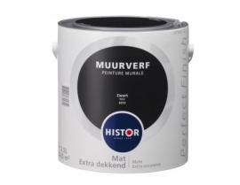 Histor Perfect Finish Muurverf - ZWART 6372 - 2,5 Liter