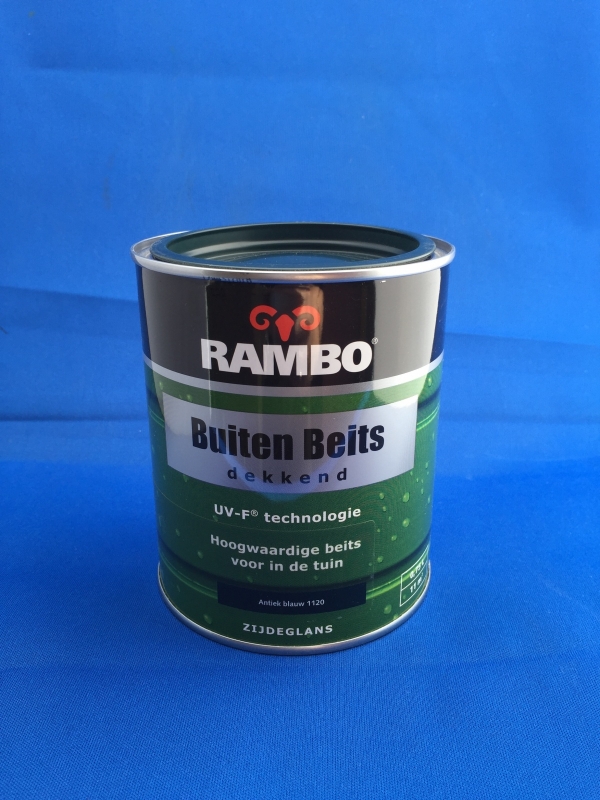 extract bloemblad Munching RAMBO Buitenbeits Dekkend - ANTIEKBLAUW 1120 - 750 ml | RAMBO BUITEN BEITS  DEKKEND | Meerverf