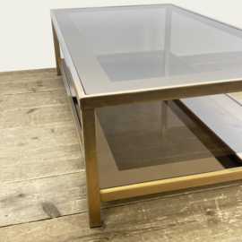 BELGA CHROM MESSING/ROOKGLAS SALONTAFEL 1970's
