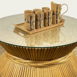 VINTAGE MCGUIRE RATTAN SALONTAFEL 70'S