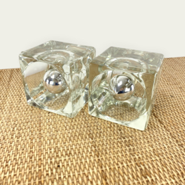 PEILL & PUTZLER ICE CUBE TAFELLAMPJES SET 1970's