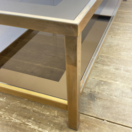 BELGA CHROM MESSING/ROOKGLAS SALONTAFEL 1970's
