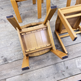 SET (4) BRUTALIST HOUTEN STOELEN
