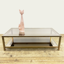 BELGA CHROM MESSING/ROOKGLAS SALONTAFEL 1970's