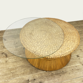 VINTAGE MCGUIRE RATTAN SALONTAFEL 70'S