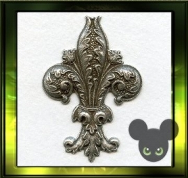 Fleur-de-lis groot / oud zilver