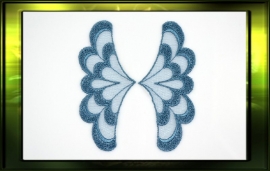 Applicatie "Wings" set L+R / blauw groenig