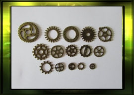 Bronze steampunk gears set / medium nr.2