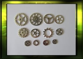 Zilver steampunk gears set/ medium nr 1