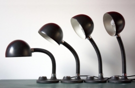 3 Zwarte vintage bollampen / 3 Black vintage globes [sold]