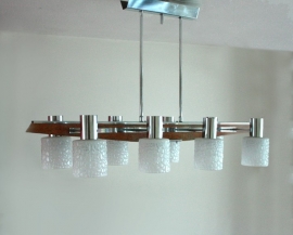 Grote `60 hangluchter 8 lamps / Large 8 lamps hanging `60 chandelier [verkocht]