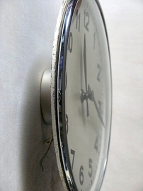 Klok chroom vintage zonder kast / Vintage chrome clock without cabinet [sold]