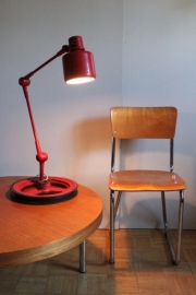 Industriële rode werklamp / Red industrial workshop lamp [sold]