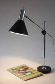 Bureaulamp zwart-chroom / Desk lamp black-chrome [sold]