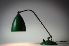 Groen chroom bureaulampje / Green chromium desklamp [sold]