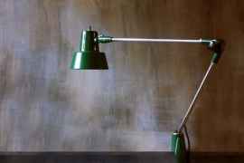 Groene industriële vintage lamp / Green industrial vintage lamp          (verkocht)