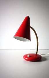 Rood lampje met bolletje / Red small globed lamp [verkocht]