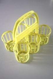 Flessenmandje lichtgeel fifties / Bottle basket pale yellow fifties [verkocht]