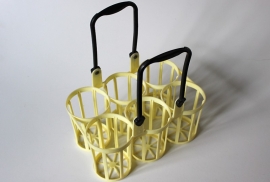 Flessenrek pastelgeel / Bottle rack pastel yellow [verkocht]