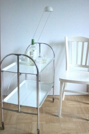 Serveerwagentje vouwbaar wit / Serving trolley foldable white [sold]