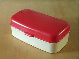 Rood witte `60 broodtrommel / Red white `60 bread bin [verkocht]