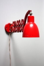 Rode vintage schaarlamp /  Red vintage scissor lamp [verkocht]