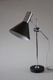 Bureaulamp zwart-chroom / Desk lamp black-chrome [sold]